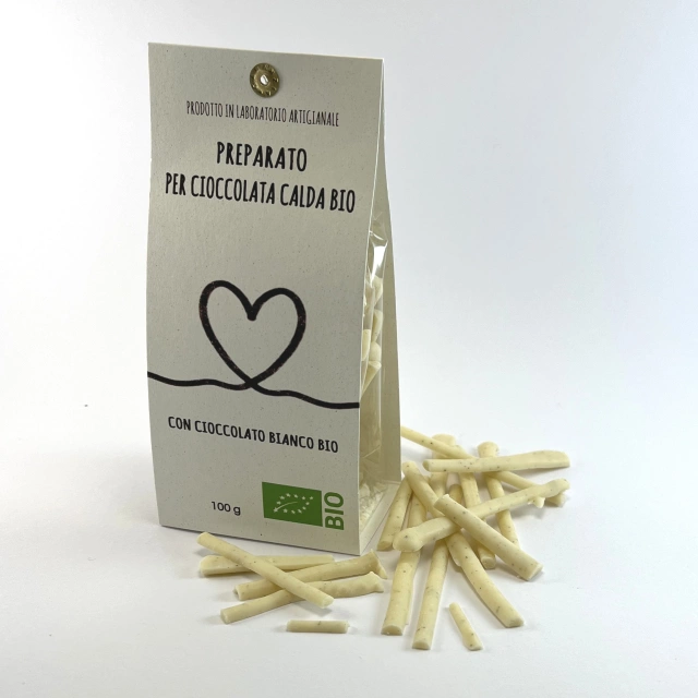 Preparato per cioccolata calda con cioccolato bianco BIO