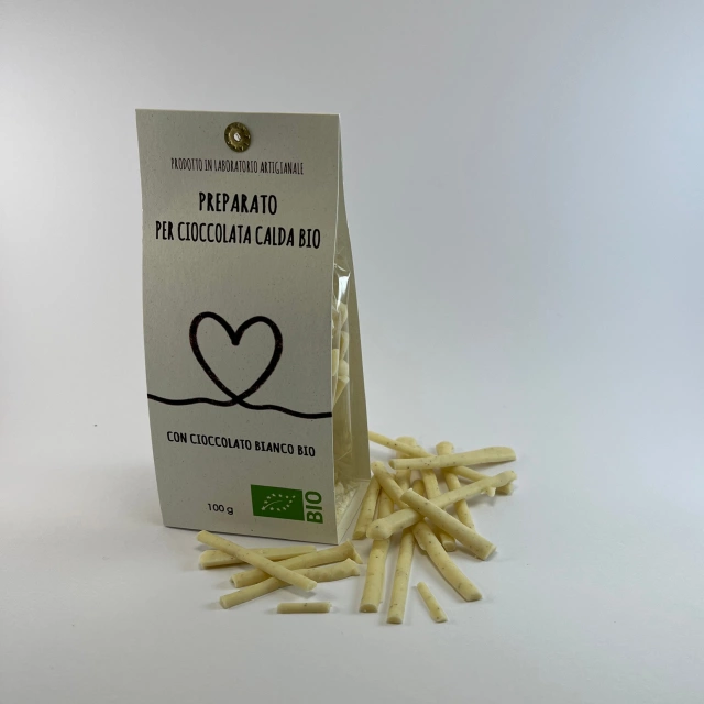 Preparato per cioccolata calda con cioccolato bianco BIO